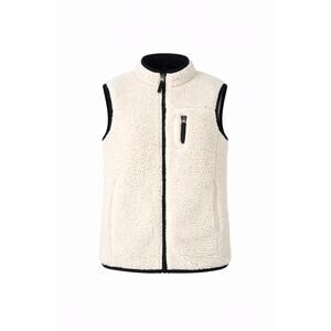 Weatherproof Vintage Sherpa Vest Womens Size S Cream Hooded Soft Jacket Grunge